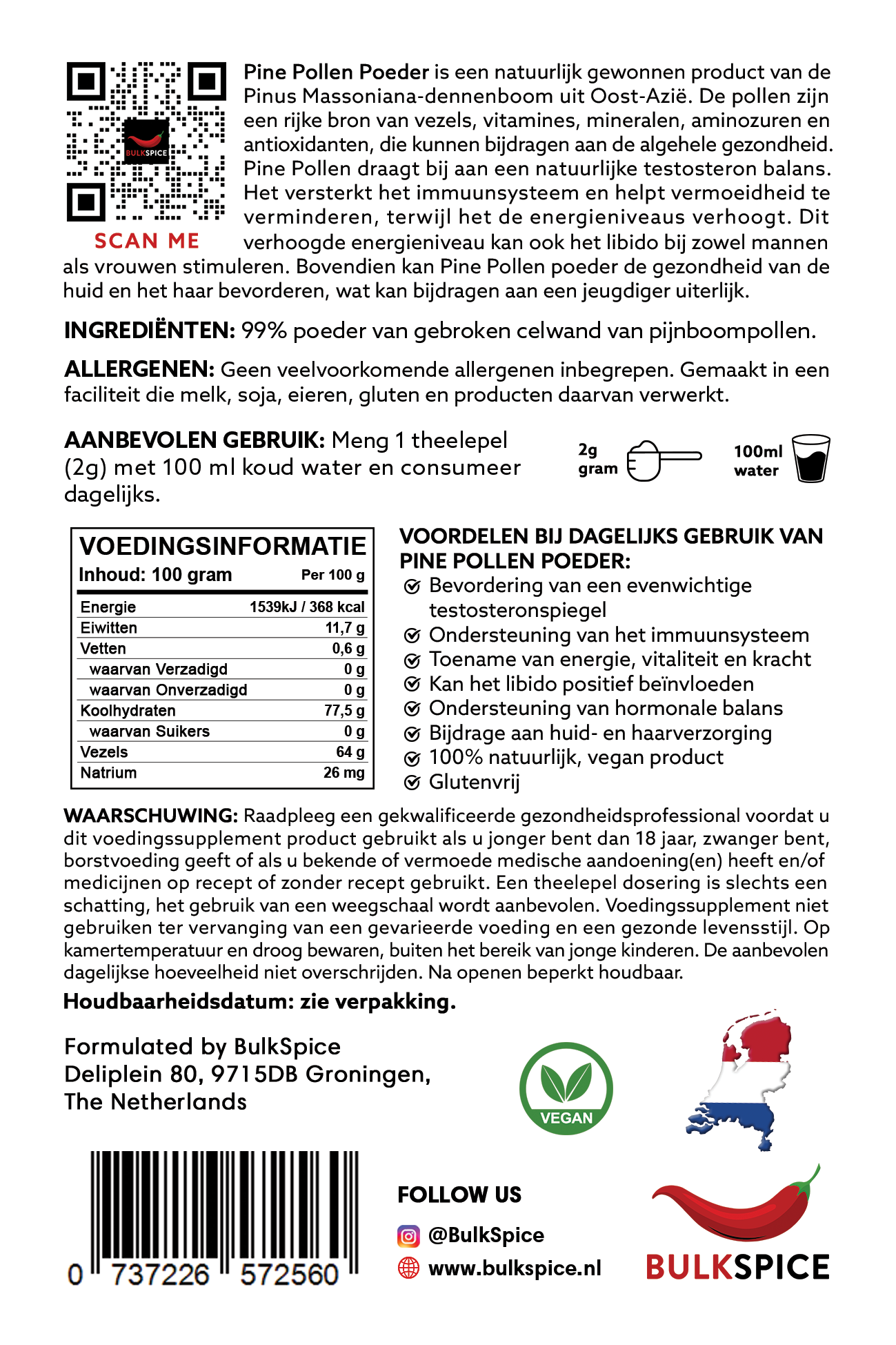 6 maanden voorraad Pine Pollen Powder - 25% korting